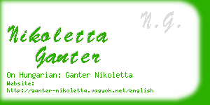 nikoletta ganter business card